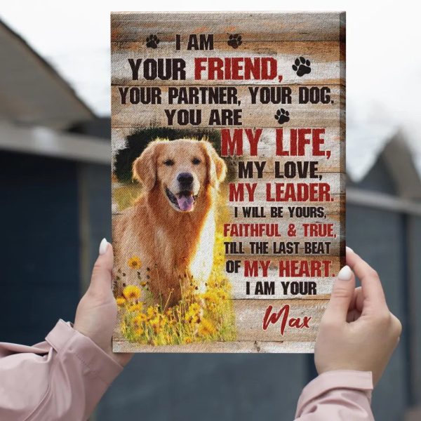 Personalized Canvas Prints, Custom Photo, Pet Gift, Gift For Dog Lovers, I Am Your Friend Dog Dem Canvas - Image 2