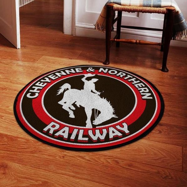 Cnrr Living Room Round Mat Circle Rug Cheyenne & Northern Railway