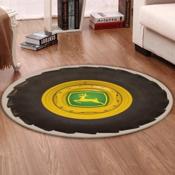 Johndeere Round Mat John Deere Farm Tractor Round Floor Mat Room Rugs Carpet Outdoor Rug Washable Rugs - Image 2