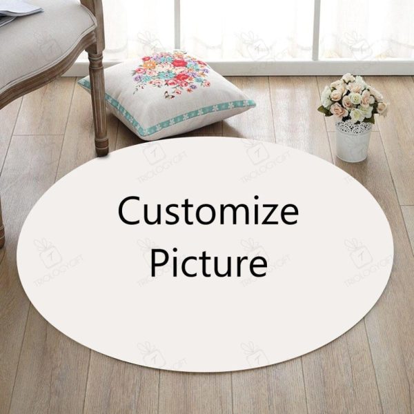 Custom Round Mat. Personalize Round Mat 01 Living Room Rugs, Bedroom Rugs, Kitchen Rugs