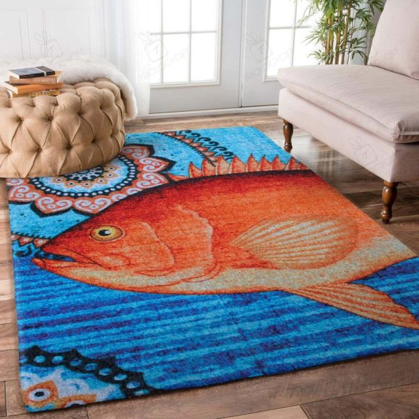 Red Snapper Fish Rectangle Area Rugs Carpet For Living Room, Bedroom, Kitchen Rugs, Non-Slip Carpet Rp124540 Print